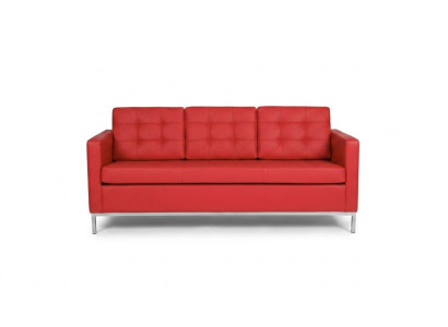 Red Three-Seater Modern Luxury Couch Upholstered Textile Sofas Style