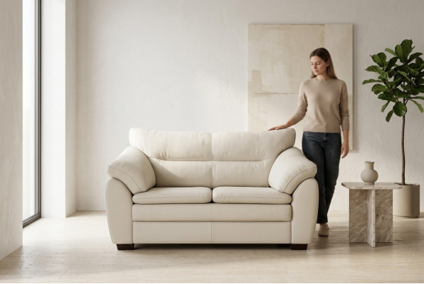 White designer two-seater couch luxury office furniture upholstered furniture modern