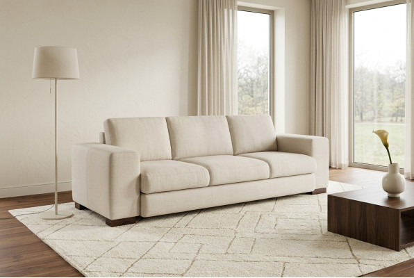 White three-seater textile sofas new designer couches study room furniture