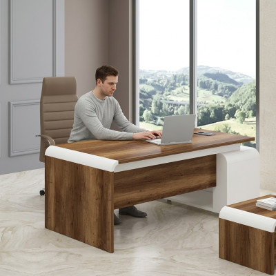 Brown office desk study room furniture corner desks