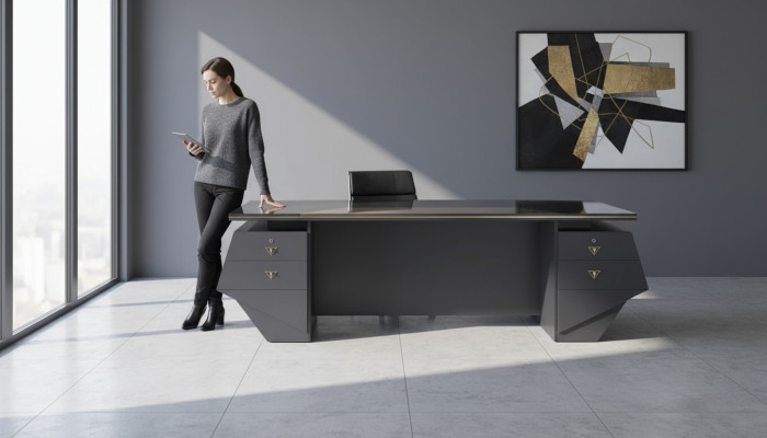 Luxury executive desk table xxl 260x100 designer furniture modern tables