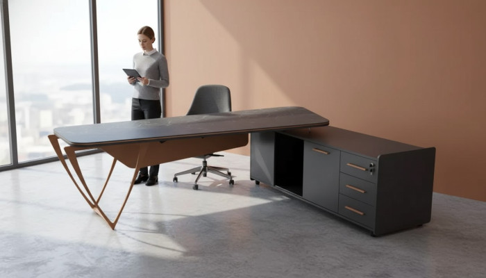 Office furniture corner desk with drawers modern study room table