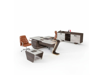 Furniture Luxury Office Equipment Complete Set Table Cabinet 3-piece Law Firm