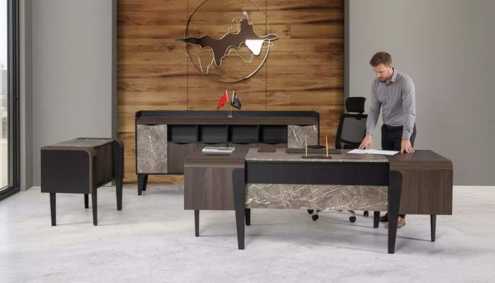 Bür Furniture Desk Table Marble Imitation Tables Office Furnishing