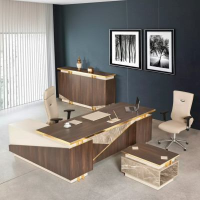 Home office furniture corner desk luxury office cabinet coffee table 3-piece set