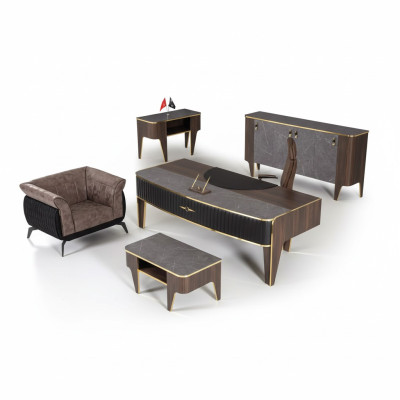 Luxury Office Desk Set 4-piece Cabinet Desk Writing Desk Coffee Table 4-piece
