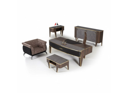 Luxury Office Desk Set 4-piece Cabinet Desk Writing Desk Coffee Table 4-piece
