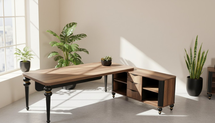 Large wood corner desk study furniture executive tables wooden furniture