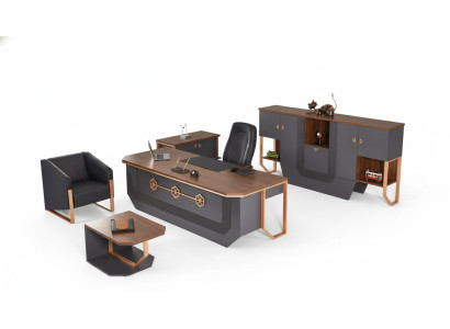 Office furniture set luxury study room furniture desk cabinets coffee table