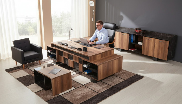 Complete office furniture set study corner desk office cabinet new