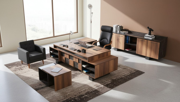 Complete office furniture set study corner desk office cabinet new