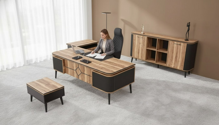 Office cabinet brown workspace office furniture cabinet shelf designer