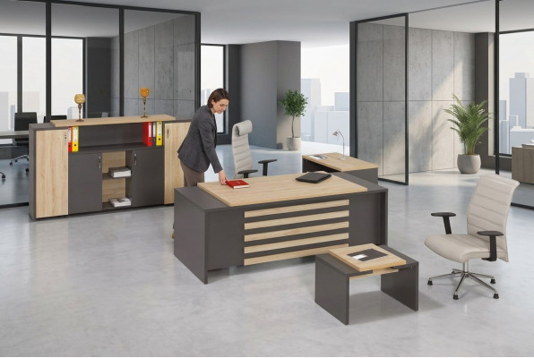 Office set designer study room furniture office cabinet desk luxury 3-piece set