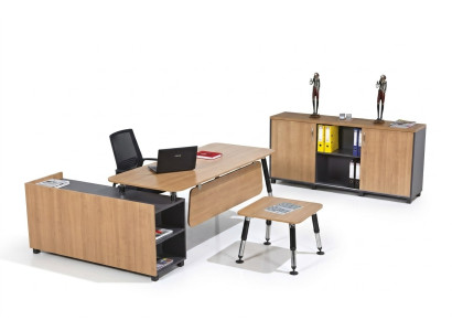 Table Wooden Furniture Office Set Study Room Furniture Corner Desk Cabinets 3 pcs