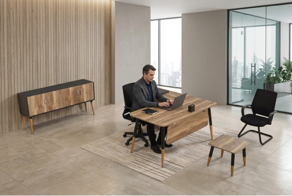 Office furniture set study office furnishing table suite corner desk 3-piece