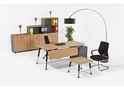 Wooden furniture study desk filing cabinet coffee table set 3-piece table