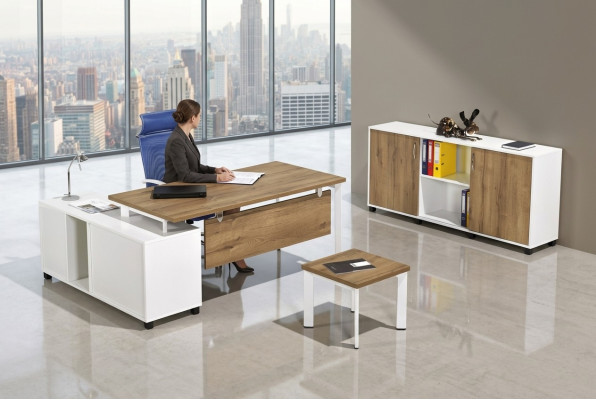 Luxury White Home Office Furniture Office Setup Set New 3-piece