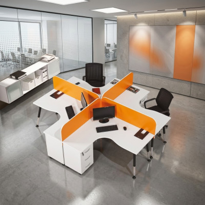 Team workspace desk 4-person table counter team desks