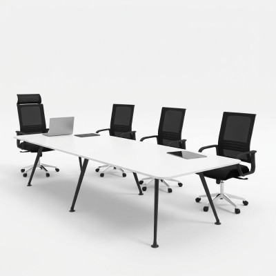 White meeting table conference table study room furnishing style