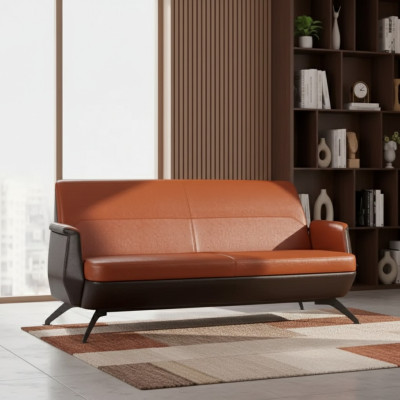 Modern leather two-seater study furniture designer couch office furniture