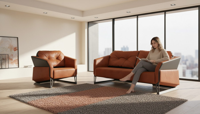 Modern sofa set living room furniture three-seater office armchair textile