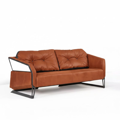 Designer orange sofa office room office furniture couch 3-seater new