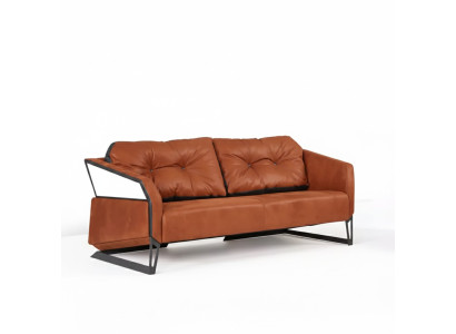 Designer orange sofa office room office furniture couch 3-seater new