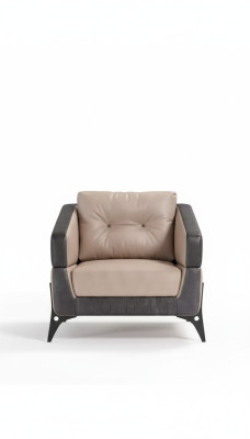 Beige armchair study room textile furniture luxury seat upholstered armchair reclining chair