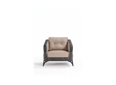 Beige armchair study room textile furniture luxury seat upholstered armchair reclining chair