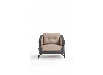 Beige armchair study room textile furniture luxury seat upholstered armchair reclining chair