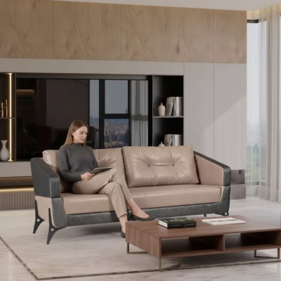 Three-seater sofa luxury furniture study room upholstery fabric office furniture