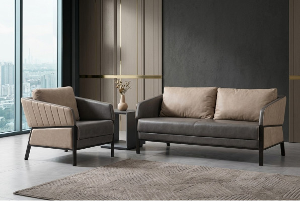 Office furniture set two-seater armchair luxury study room furnishing set