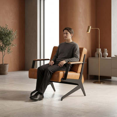 Modern armchair office furniture study luxury seat 75x80x77 furniture