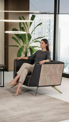Luxury black armchair study seat modern designer office furniture