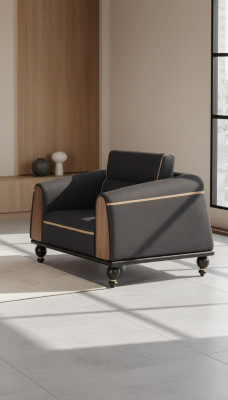Designer armchair new furniture black seat study luxury upholstered armchair