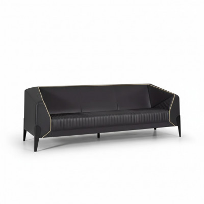 Black leather sofa office furniture living room new couch luxury upholstered sofas