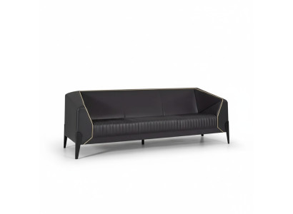 Black leather sofa office furniture living room new couch luxury upholstered sofas