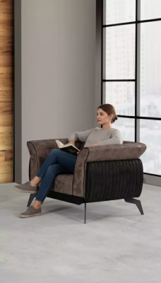 Armchair Designer Upholstery Fabric Study Room Textile Furniture Luxury Seat New
