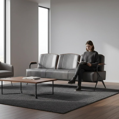 Sofa couch three-seater study office furnishings upholstered sofa 3-seater