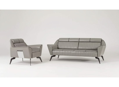 Leather sofa set three-seater armchair upholstered furniture faux leather couches
