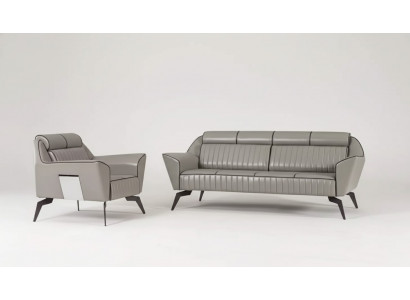 Leather sofa set three-seater armchair upholstered furniture faux leather couches