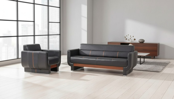 Modern office furniture luxury complete study set three-seater armchair