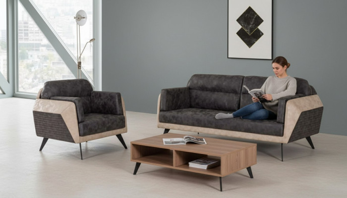 Modern sofa set three-seater couch armchair fabric furniture new set design 3+1