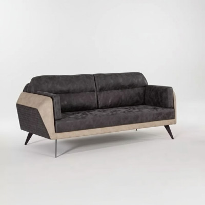 Gray Luxury Three-Seater Study Room Seat Modern Office Furniture Couch