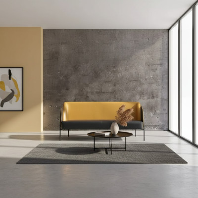 Modern faux leather sofa 3-seater office textile upholstery furniture design