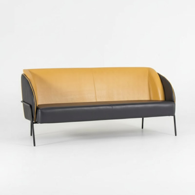Modern faux leather sofa 3-seater office textile upholstery furniture design