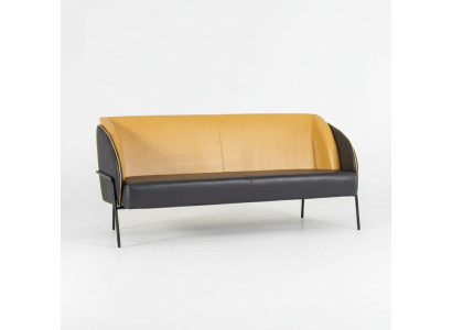 Modern faux leather sofa 3-seater office textile upholstery furniture design