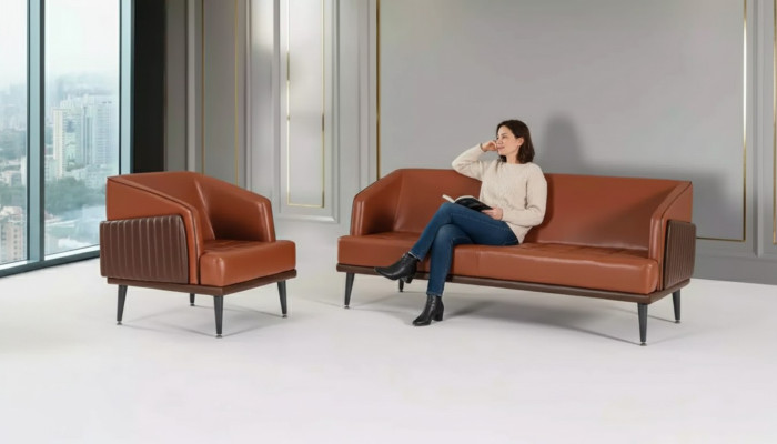 Luxury Office Set Three-Seater Armchair Study Room Set Upholstered Furniture
