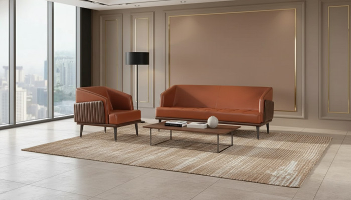 Luxury Office Set Three-Seater Armchair Study Room Set Upholstered Furniture