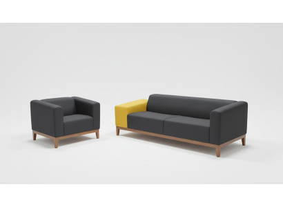 Upholstered furniture gray sofa set three-seater armchair set study set